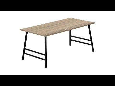 COFFEE TABLE - 40""L / DARK TAUPE / BLACK METAL