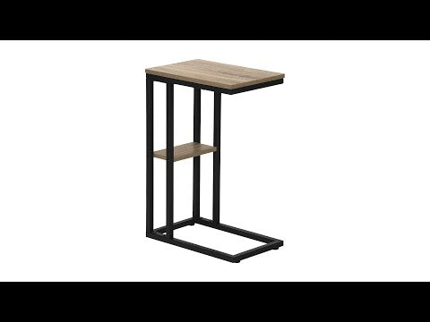 ACCENT TABLE - 25""H / DARK TAUPE / BLACK METAL