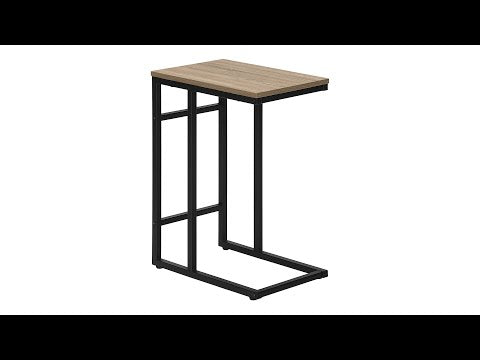 ACCENT TABLE - 24""H / DARK TAUPE / BLACK METAL