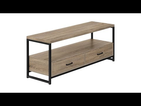 TV STAND - 48""L / DARK TAUPE / BLACK METAL
