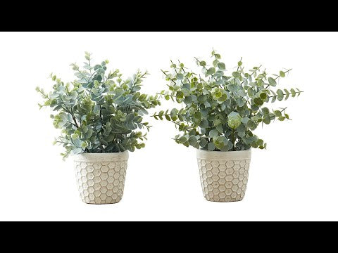 ARTIFICIAL PLANT - 2PCS / 13""H EUCALYPTUS/ GRASS/ 4"" POT