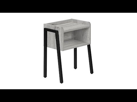ACCENT TABLE - 23""H / GREY / BLACK METAL