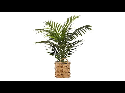 ARTIFICIAL PLANT - 24""H / INDOOR PALM / 8"" WOVEN BASKET