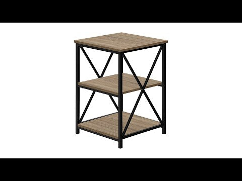 ACCENT TABLE - 26""H / DARK TAUPE / BLACK METAL