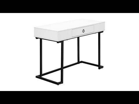 COMPUTER DESK - 42""L / WHITE / BLACK METAL