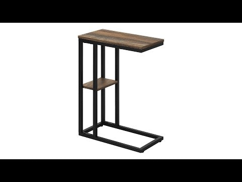 ACCENT TABLE - 25""H / BROWN RECLAIMED-LOOK / BLACK METAL