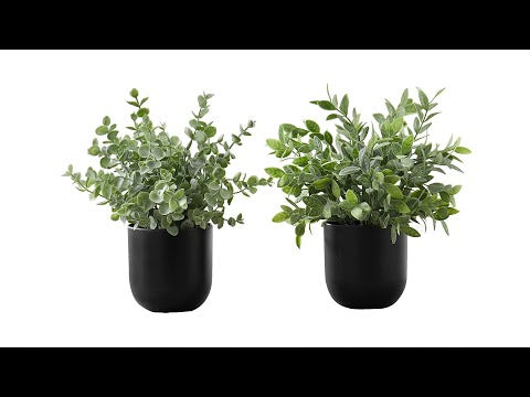 ARTIFICIAL PLANT - 2PCS / 11""H EUCALYPTUS/ GRASS / 5"" POT