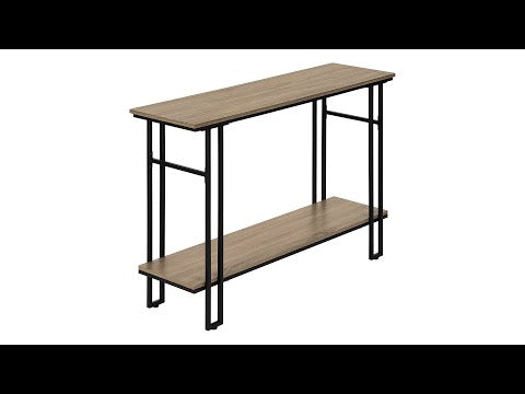 ACCENT TABLE - 48""L / TAUPE / BLACK METAL HALL CONSOLE