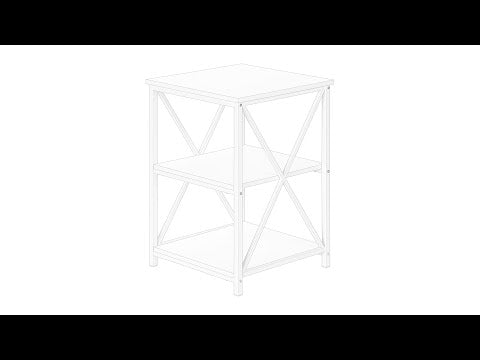 ACCENT TABLE - 26""H / WHITE/ WHITE METAL