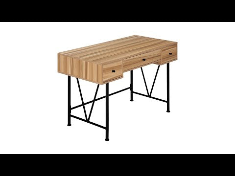COMPUTER DESK - 48""L / LIGHT RECLAIMED WOOD / BLACK METAL