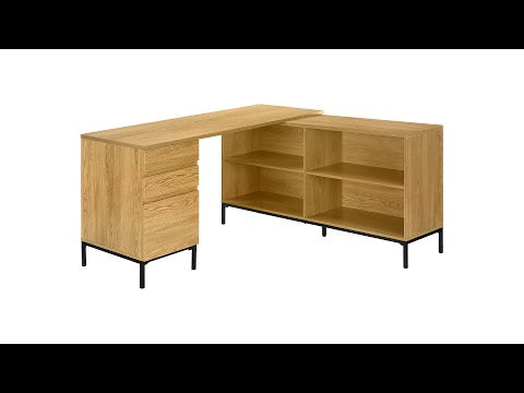 COMPUTER DESK - 60""L / LIGHT OAK L-SHAPED CORNER