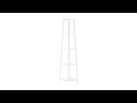 BOOKCASE - 60""H / WHITE / WHITE METAL CORNER ETAGERE