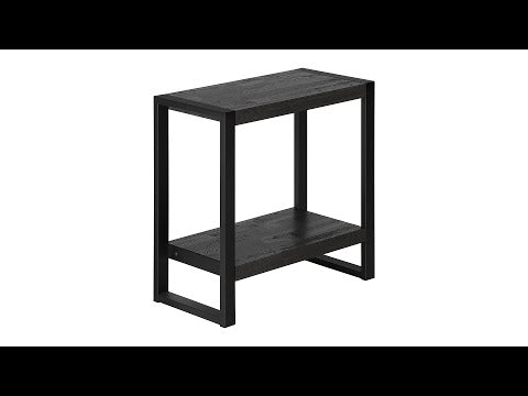 ACCENT TABLE - BLACK RECLAIMED WOOD-LOOK / BLACK METAL