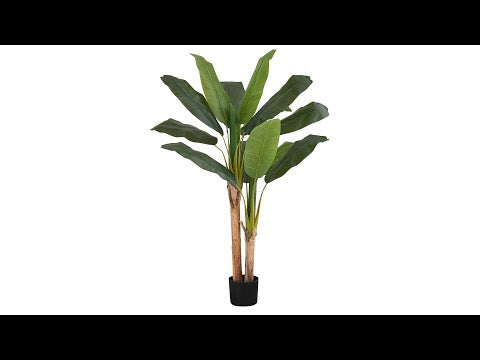 ARTIFICIAL PLANT - 55""H / INDOOR BANANA TREE IN A 6"" POT