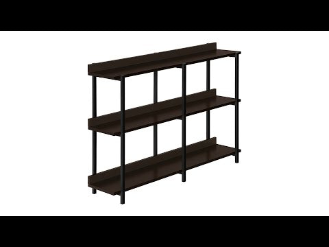 ACCENT TABLE - 48""L / ESPRESSO / BLACK METAL HALL CONSOLE