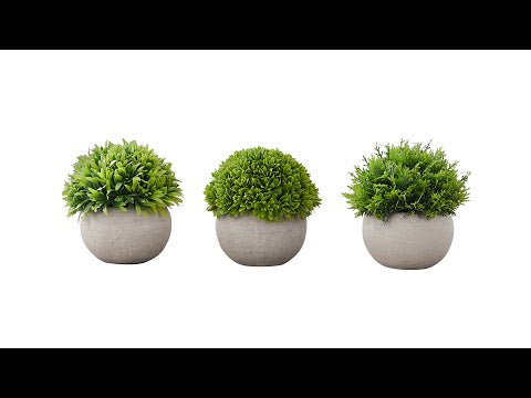 ARTIFICIAL PLANT - 3PCS / 5""H GRASS IN A 3"" GREY POT