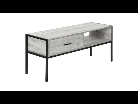 TV STAND - 48""L / GREY / BLACK METAL
