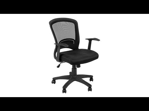 OFFICE CHAIR - BLACK MESH MID-BACK / MULTI-POSITION