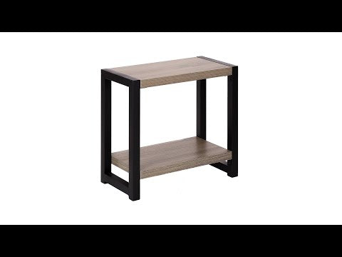 ACCENT TABLE - 22""H / DARK TAUPE / BLACK METAL
