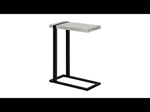 ACCENT TABLE - GREY RECLAIMED WOOD-LOOK / BLACK METAL