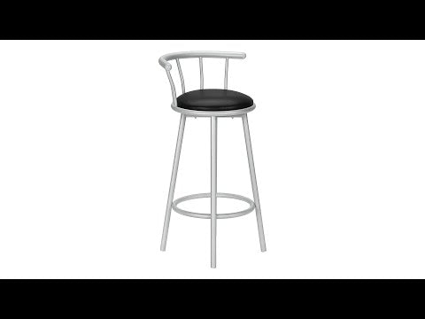 BARSTOOL - 2PCS / 36""H / SWIVEL / SILVER METAL
