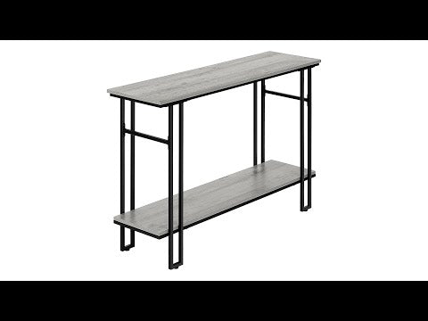 ACCENT TABLE - 48""L / GREY / BLACK METAL HALL CONSOLE