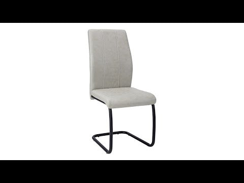 DINING CHAIR - 2PCS / 39""H / GREY FABRIC / BLACK METAL