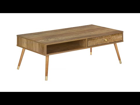 COFFEE TABLE - WALNUT MID-CENTURY WITH A DRAWER