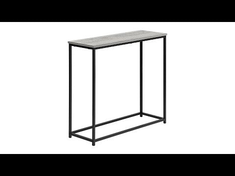 ACCENT TABLE - 32""L / GREY / BLACK METAL HALL CONSOLE