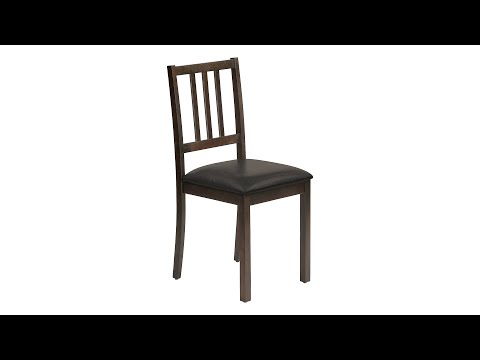 DINING CHAIR - 2PCS / 36""H ESPRESSO / DARK BROWN PU SEAT